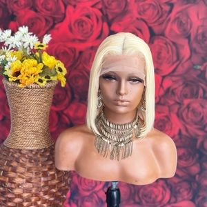 13x1 613 Blonde Bob Wig 13x1 Lace Front %100 Human Hair Wigs Pre Plucked HD